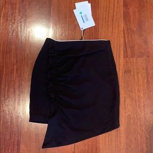 Black ruched a line mini skirt